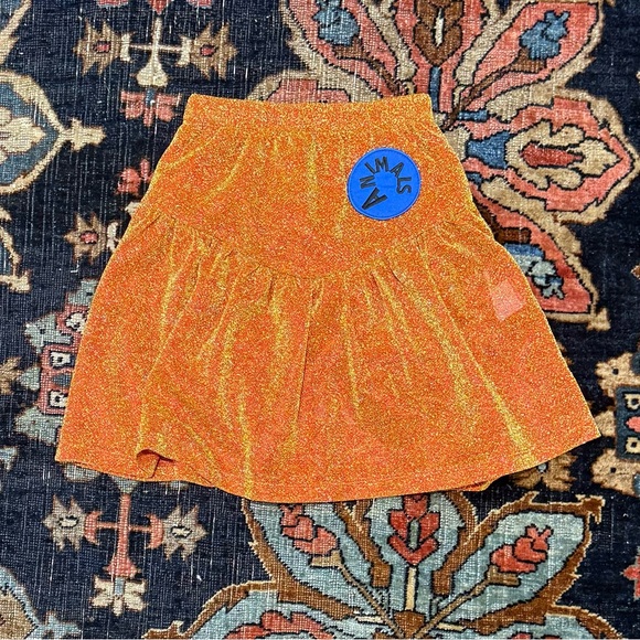 The Animals Observatory Orange Glitter A-Line Skirt - Picture 1 of 1